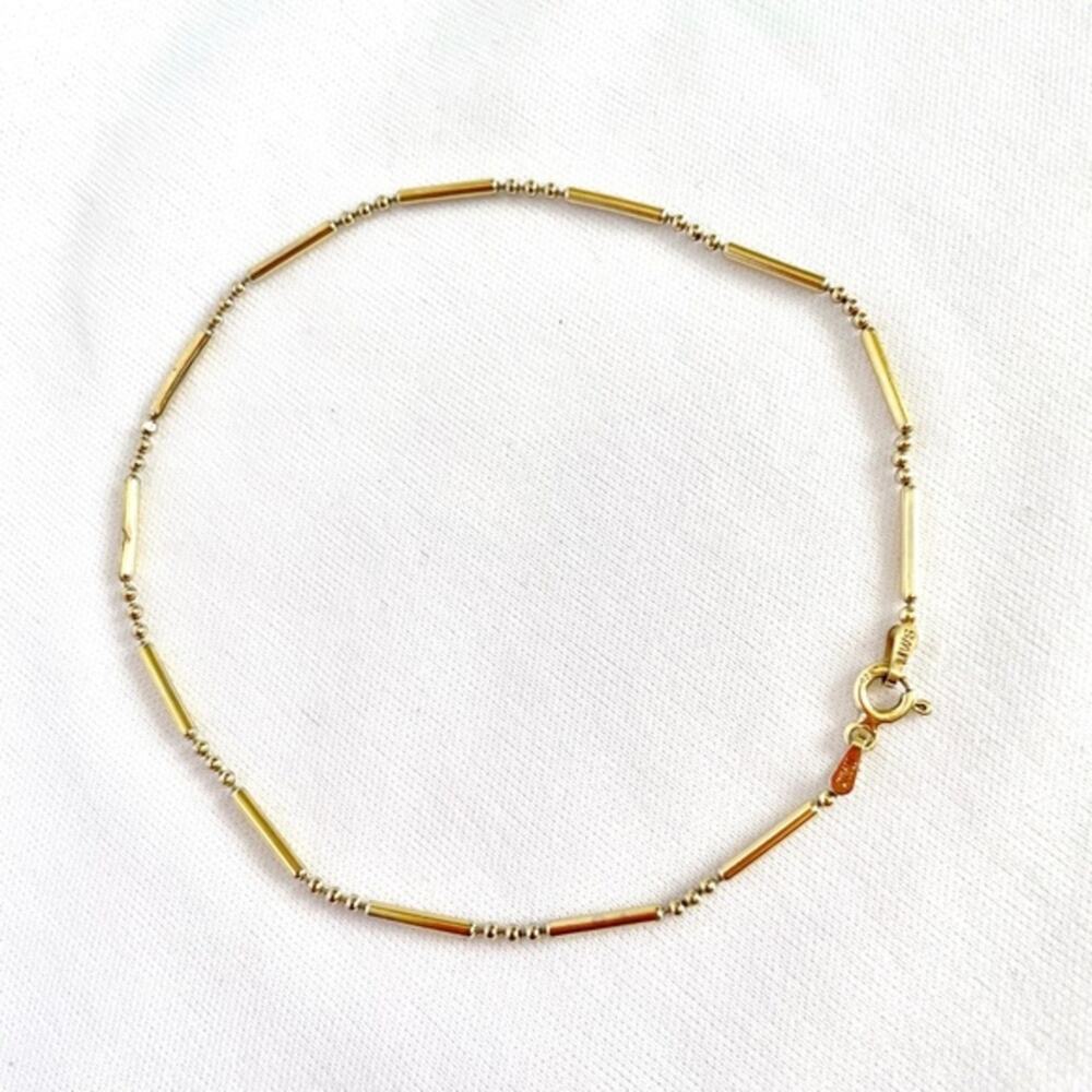 Vintage Mark Wasserman Samara Italy 925 Silver Vermeil Dainty Ball Bar Bracelet